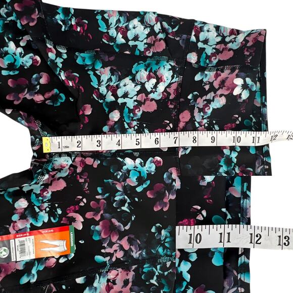 Avia Active Core Performance Legging Black Multi Watercolor Floral Small 4-6 - Picture 11 of 13